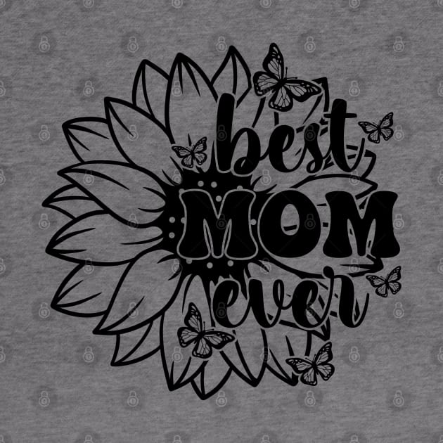 Best MOM ever Sunflower Vintage Mother's Day by JDVNart